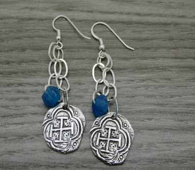 Roman Cross Sterling Earrings